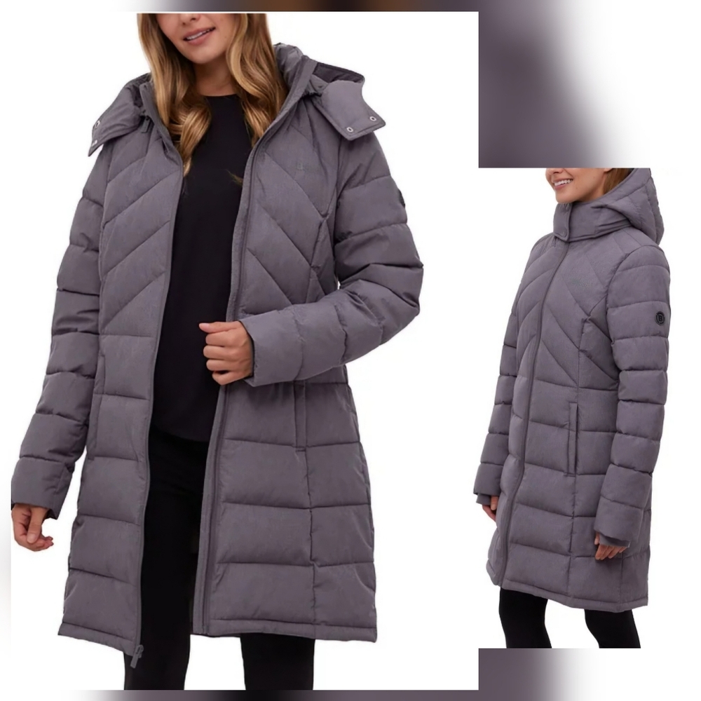 NEW! Bench Women's Gray Long Puffer Jacket Size S